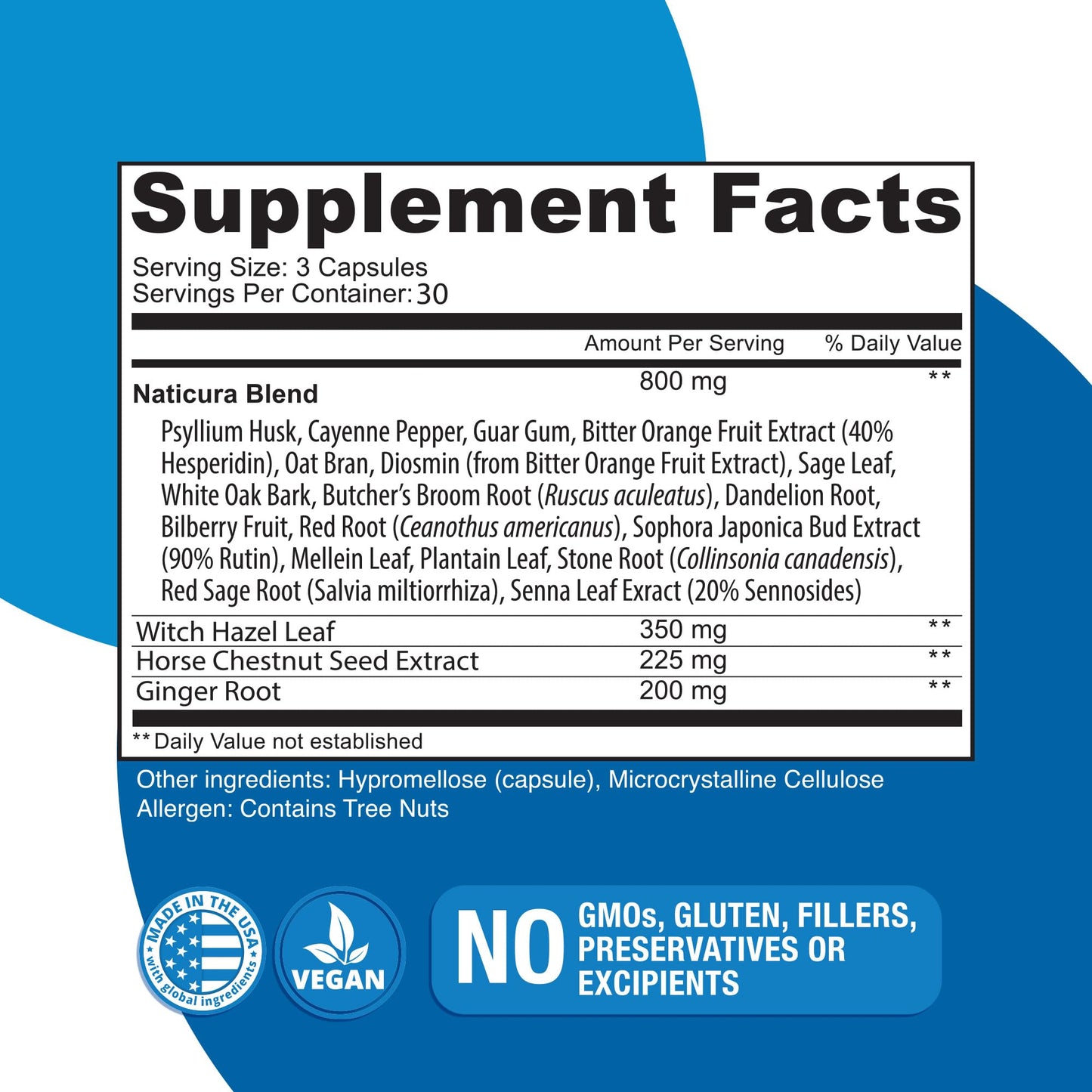 Naticura Hem-Control - Fast Effective Hemorrhoid Treatment Supplement - Powerful Formula to Promote Symptom Relief, Shrinking of Hemorrhoids, Ease Discomfort - 90 Vegan Capsules - Made in USA