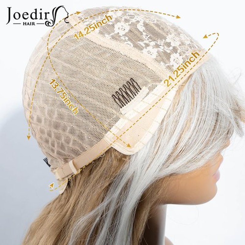 JOEDIR HAIR Blonde Brown Wig with Bangs Long Wavy Wigs for Women Curtain Bangs Wig 26 Inch Synthetic Wig Halloween Costumes Cosplay Party Wigs