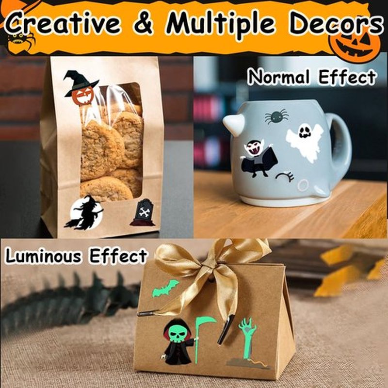 170 Styles Kids Temporary Tattoos Luminous Glow in the Dark Halloween Tattoo Stickers for Boys Girls Pumpkin Ghost Party Decorations Favors Supplies Trick or Treat Birthday Party 20 Sheets