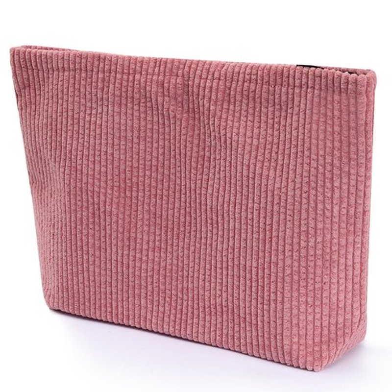 Wudimeitt Cosmetic bag Makeup bag Preppy Cute Corduroy Toiletry bag for women travel essentials (Pink)