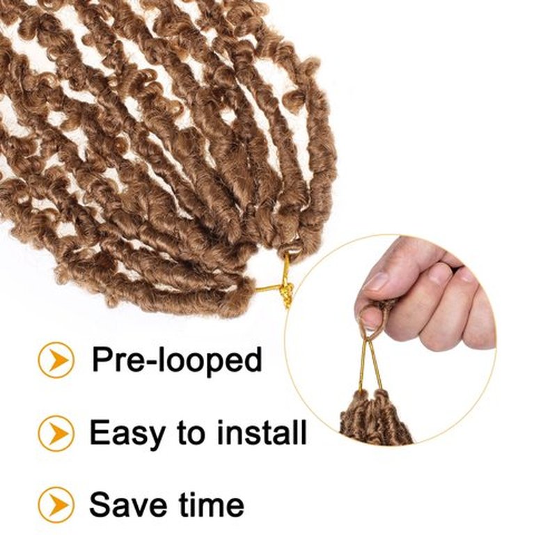 ZRQ 30 Inch Butterfly Locs Crochet Hair 2 Packs Blonde Distressed Faux Locs Crochet Braids, Pre looped Handmade Goddess Soft Locs 27 Crochet Locs Braids for Women(2Packs,27#)