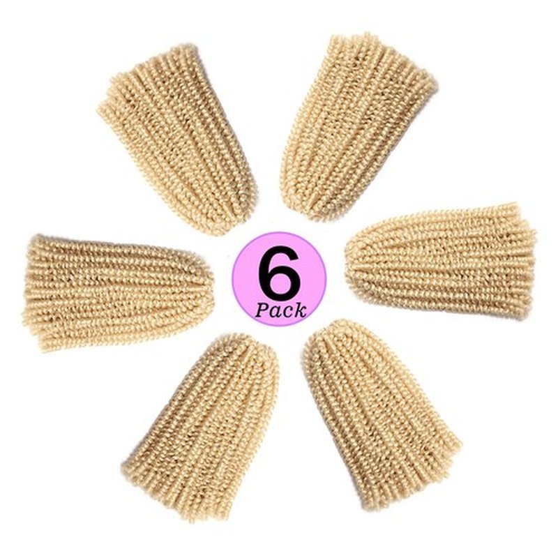 6 Packs Spring Twist Hair Spring Twist Ombre Colors Crochet Braids Synthetic Braiding Hair Extensions Low Temperature Fiber (12 inch, 613#)