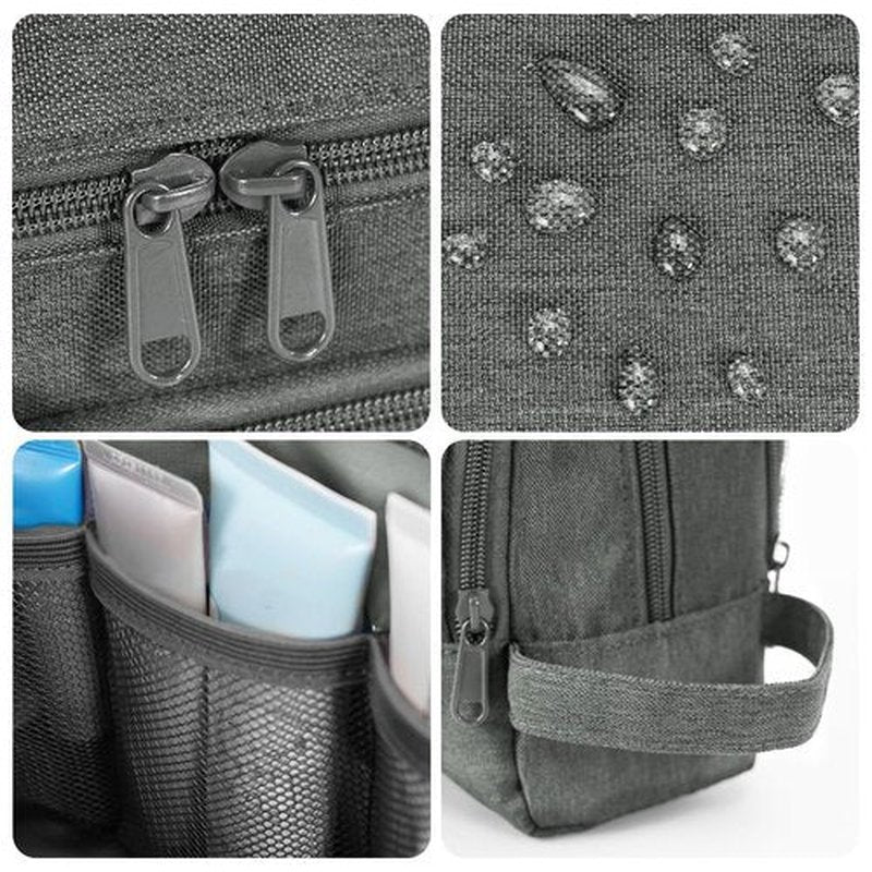 Toiletry Bag for Men Hanging Dopp Kit Water Resistant Shaving Bag Small Toiletry Bag for Traveling (Denim Pure Grey)