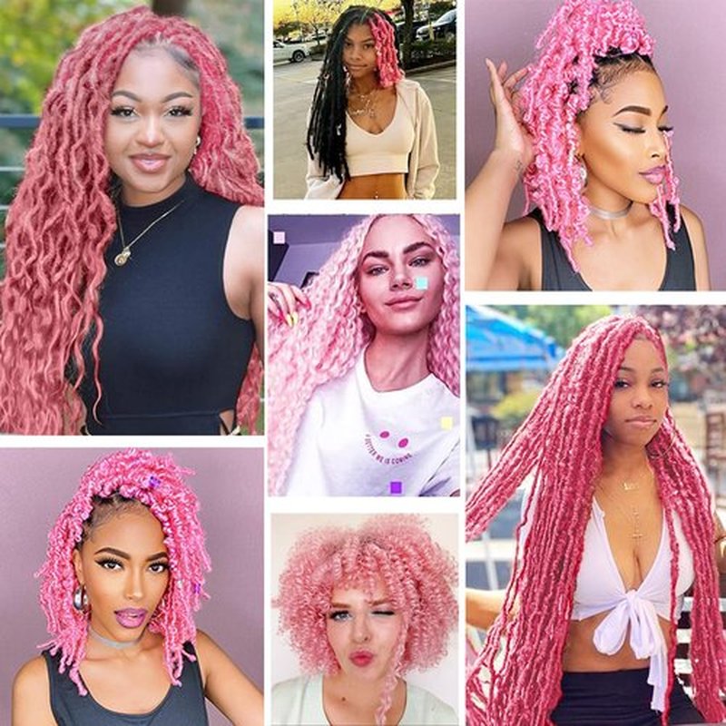 IXIMII 6 Packs Hot Pink Pre-Separated Springy Afro Twist Hair 12 Inch Soft Pre-Separated Marley Braiding Hair Pre-Fluffed Synthetic Hair Extensions for Distressed Faux Locs,Spring Twists,Passion Twist