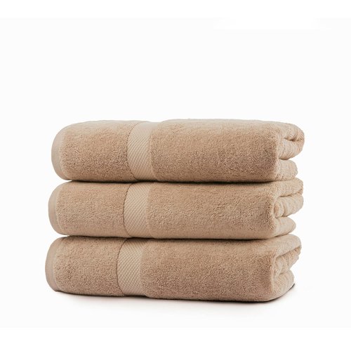 Villa Celestia Luxury Bath Towels, 700 GSM Premium Beige Bath Towels, Quick Dry Beige Towels Bathroom, Soft Bath Towels Body Towels Beige Towel Set for Bathroom 27x54 Inches, Beige Towels Set of 3