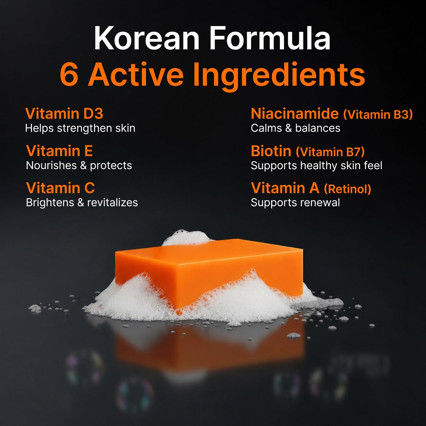 Soap Bar for Sensitive Skin - Korean Formula with Vitamins A, C, D, E & B (Niacinamide & Biotin) Complex - All Natural Face & Body Wash Cold Pressed Gentle Hydrating & Nourishing Soap - 2 Pack