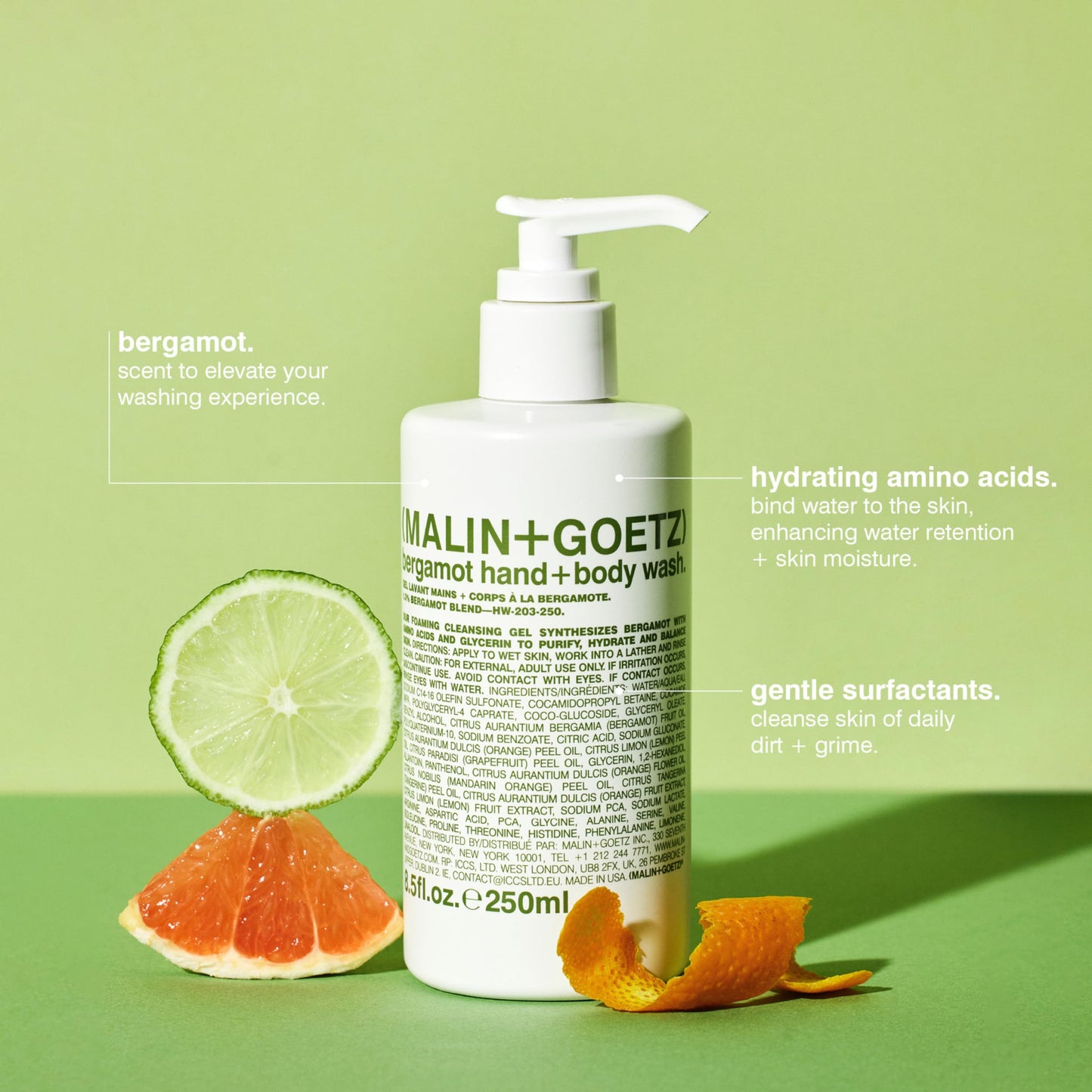 MALIN+GOETZ Hand + Body Wash, Foaming Cleanser, pH-Balanced, Unisex