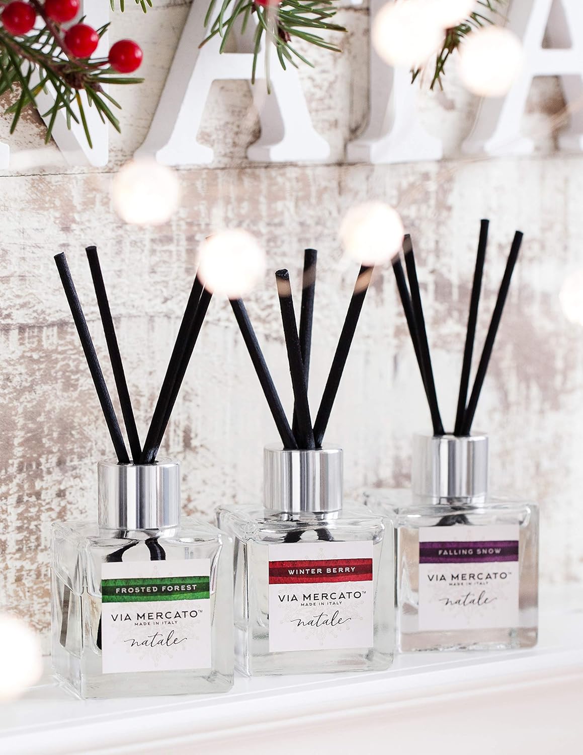 Petite Reed Diffuser - Falling Snow Scent | Via Mercato Primavera Spring Collection, 40 ML