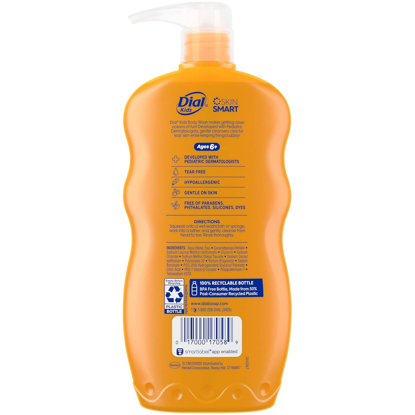 Dial Kids Body Wash, Waterlily, 24 fl oz (Pack of 4)