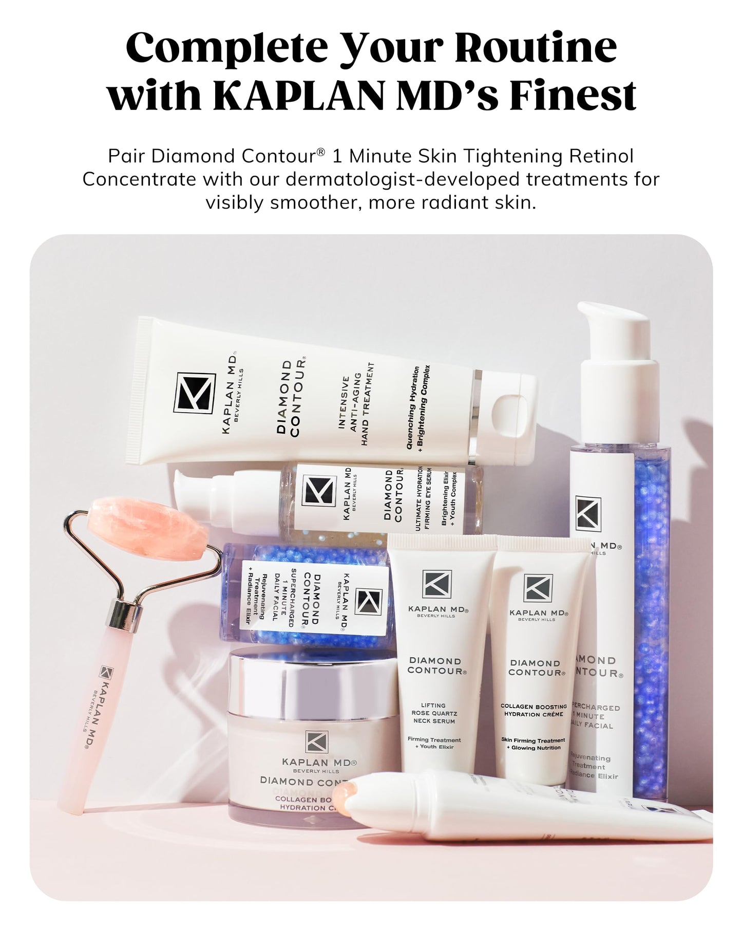 KAPLAN MD Retinol Serum for Face - 3% Active Retinol Diamond Contour 1-Minute Skin Tightening Concentrate & Collagen Pro-Peptide Complex for Smoother, Younger-Looking Skin - Dermatologist-Developed