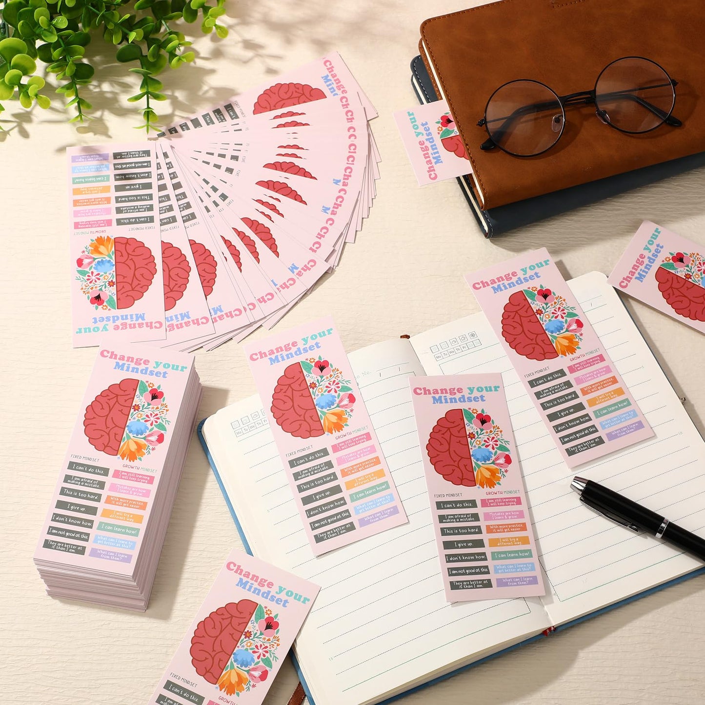 TaoBary 100 Pcs Inspirational Bookmarks for Kids Classroom Students Bulk Back to School Gifts Paper Positive Motivational Encouraging Affirmation Card from Teacher Classroom