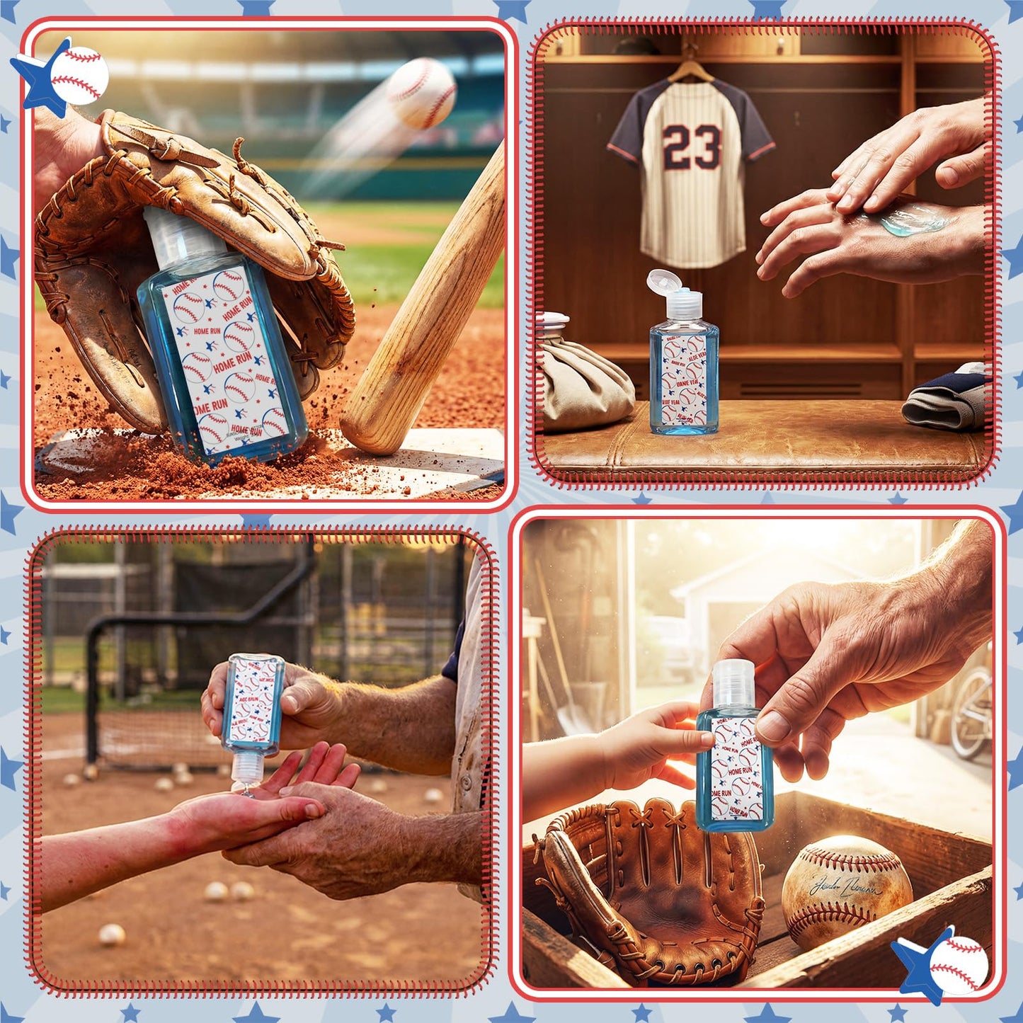 Demissle 24 Pcs Baseball Party Favor Aloe Vera Gel for Aftersun Care 1 oz Baseball Pattern Flip Cover Travel Size Aloe Vera Gel Bulk Mint Aroma Sports Keepsake for Outdoor Sport Summer Body Care Stuff