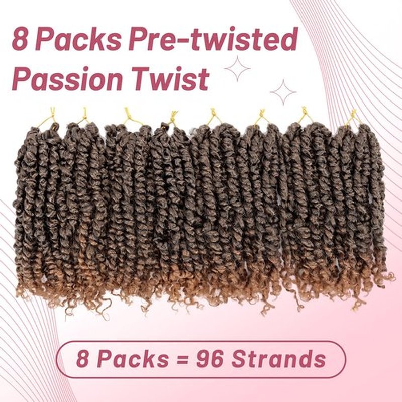 Pre Passion Twist Crochet Hair: Water Wave Pre Looped Crochet Twist Hair 12 Inch Pre Twist Passion Twist Hair 1B/30