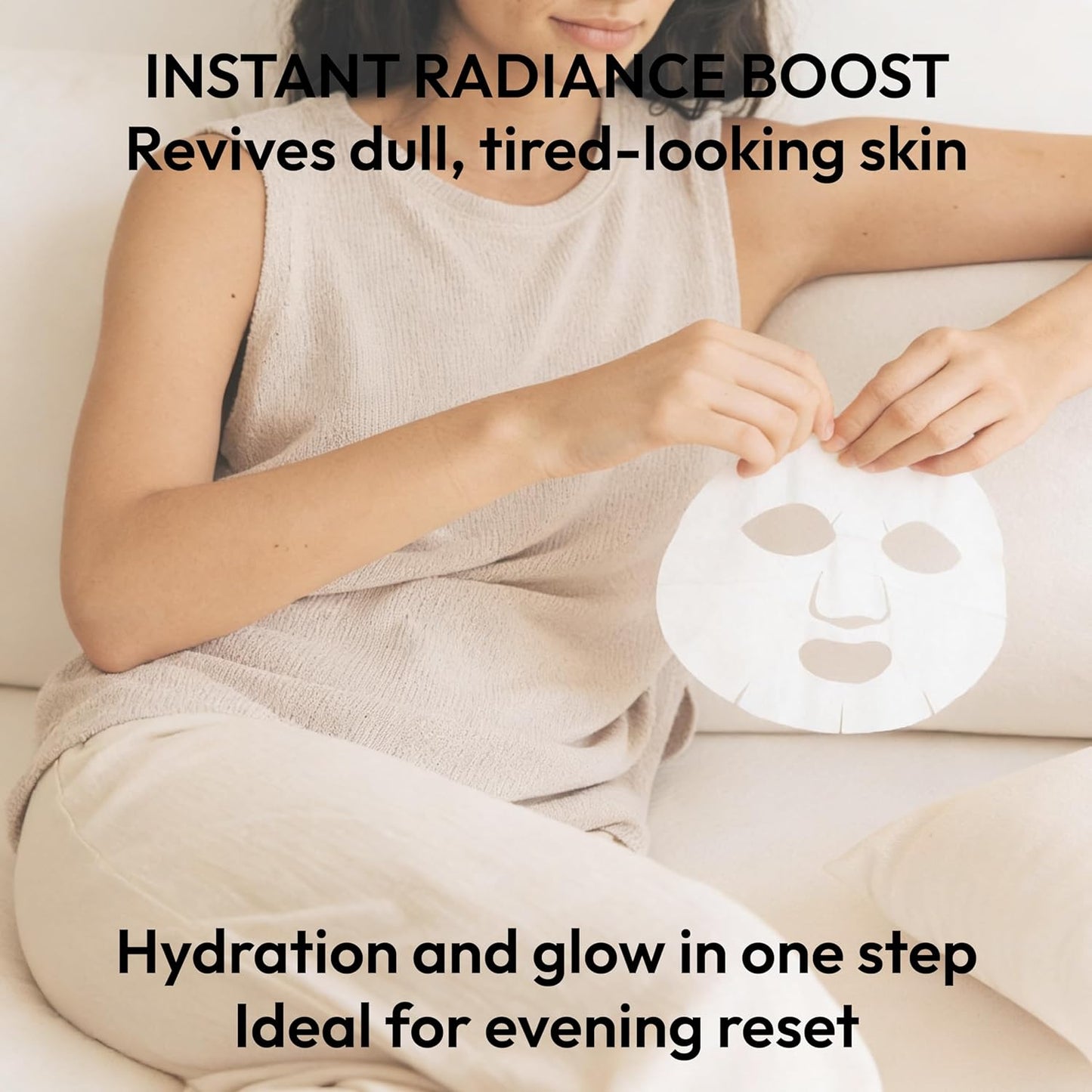 Korean Bamboo Sheet Face Mask - 99% Natural Hibiscus & Peptide Complex | Moisture & Firming Glow, 1 Sheet