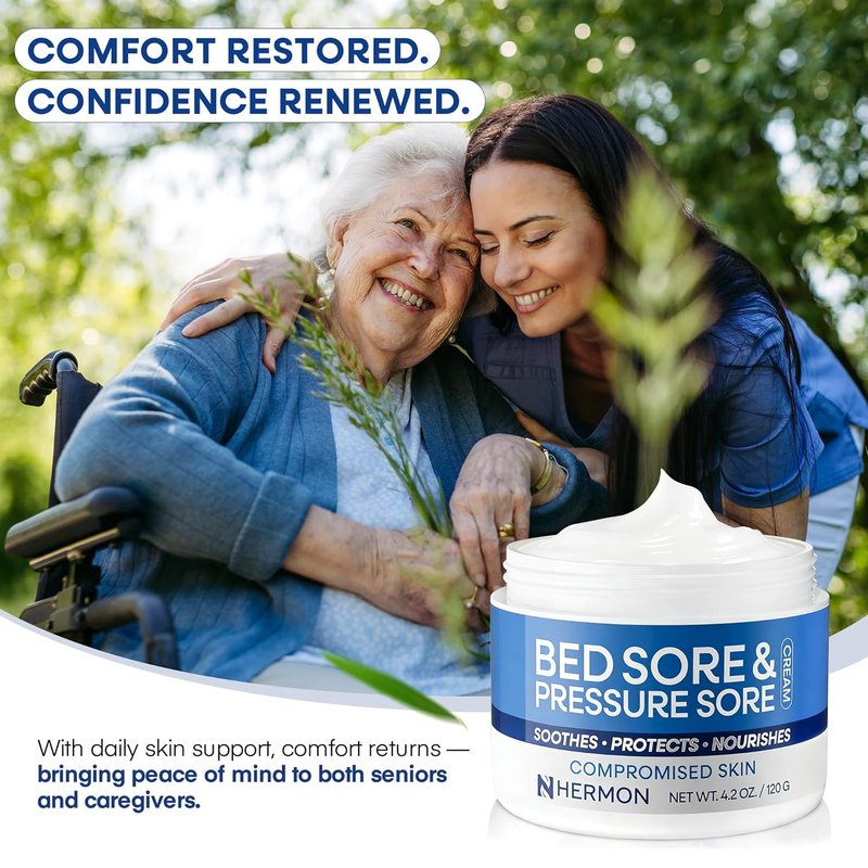 Hermon Bed Sore Healing Cream - Fast Relief for Pressure Sores, Chafing & Minor Burns | Skin Care for Compromised Skin