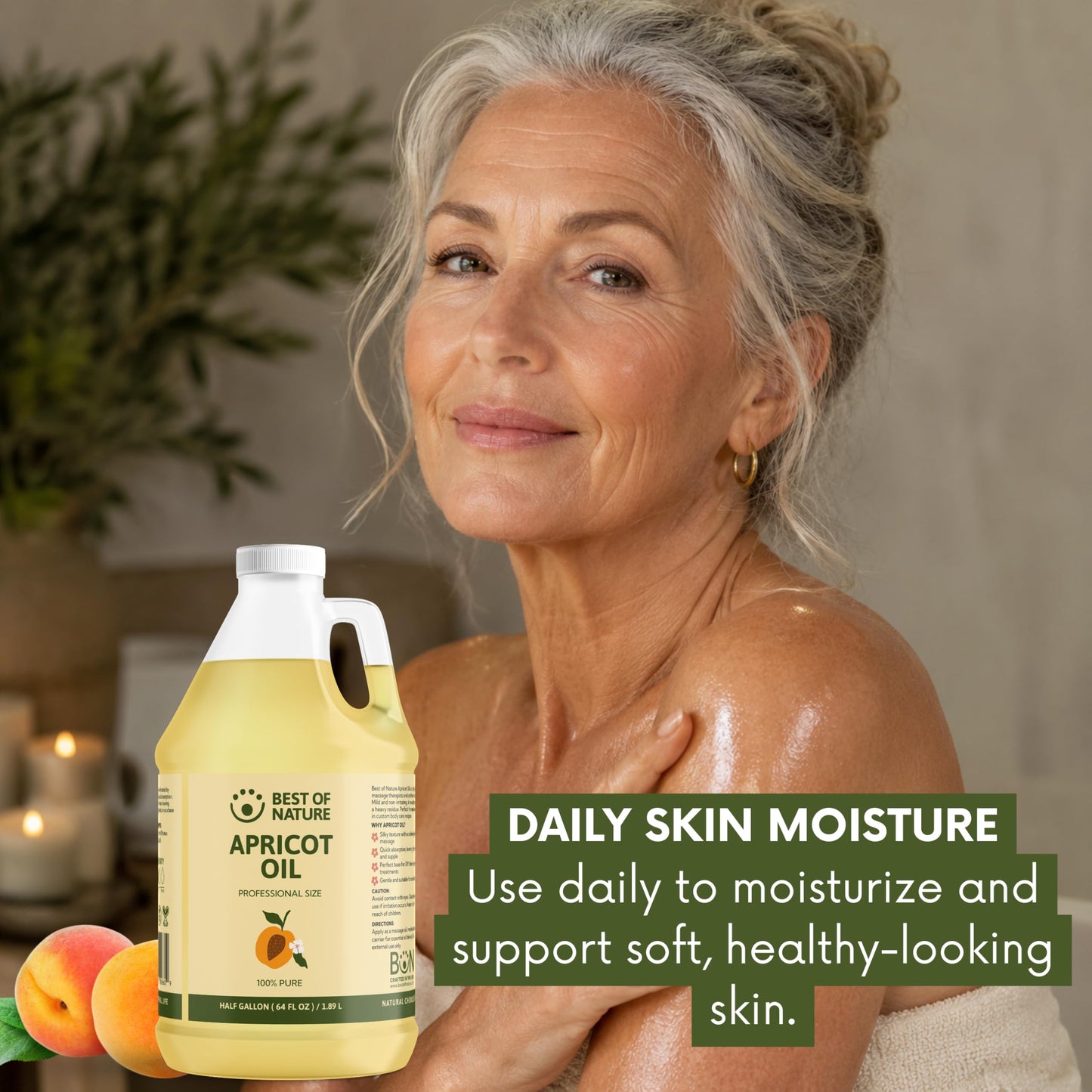 Best of Nature 100% Pure Apricot Kernel Oil – Lightweight Unscented Massage & Body Oil for Skin, Face & Hair – Carrier Oil for Essential Oils & Aromatherapy – 8 fl oz