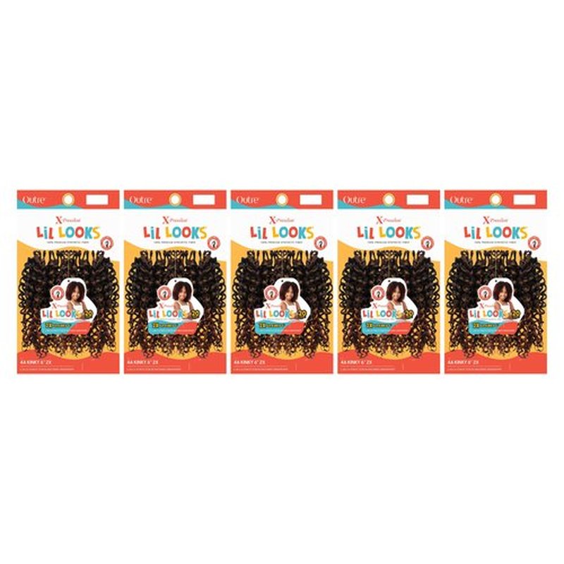 Outre Crochet Braid X-Pression Lil Looks 2X 4A KINKY 6" (5-Pack, 1)