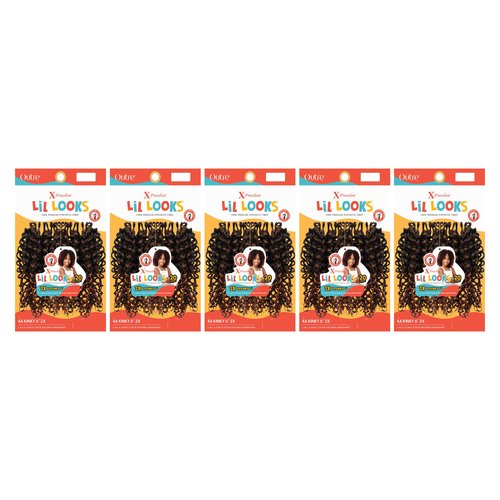 Outre Crochet Braid X-Pression Lil Looks 2X 4A KINKY 6" (5-Pack, 2)