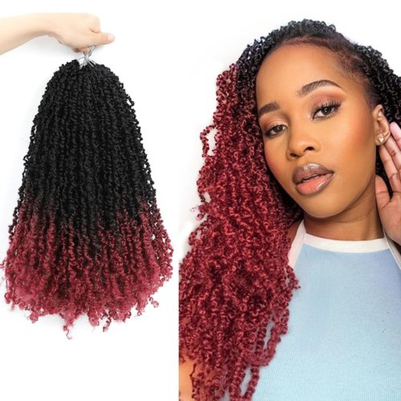 Yanky Twist Crochet Hair - 14 Inch Yanky Twist Pre Looped Crochet Hair 8 Packs Senegalese Twist Crochet Hair Extensions 1B/Bug Bohemian Passion Twist Hair for Black Women