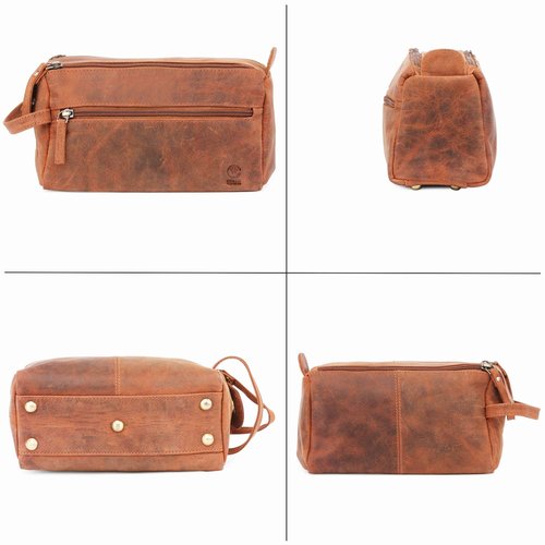 Rustic Town Unisex-Adult's Mens Toiletry Bags, Brown, M