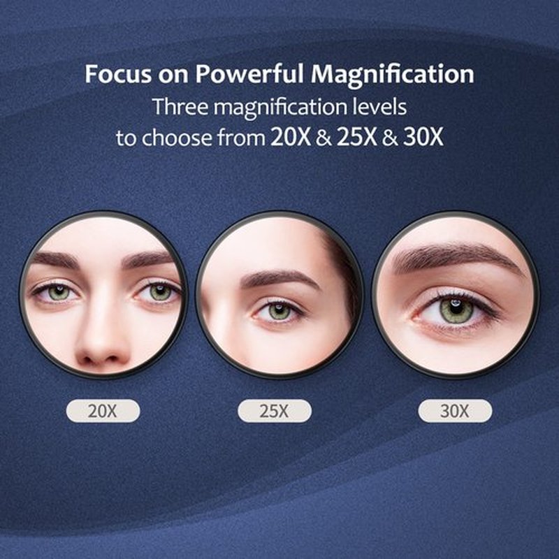 MIYADIVA 25X Small Magnifying Mirror Suction Cup, 25X Magnifying Mirror and Tweezers, As a Mganifying Makeup Mirror, Small Mirror Set for Blackhead Removal 3.5 Inches