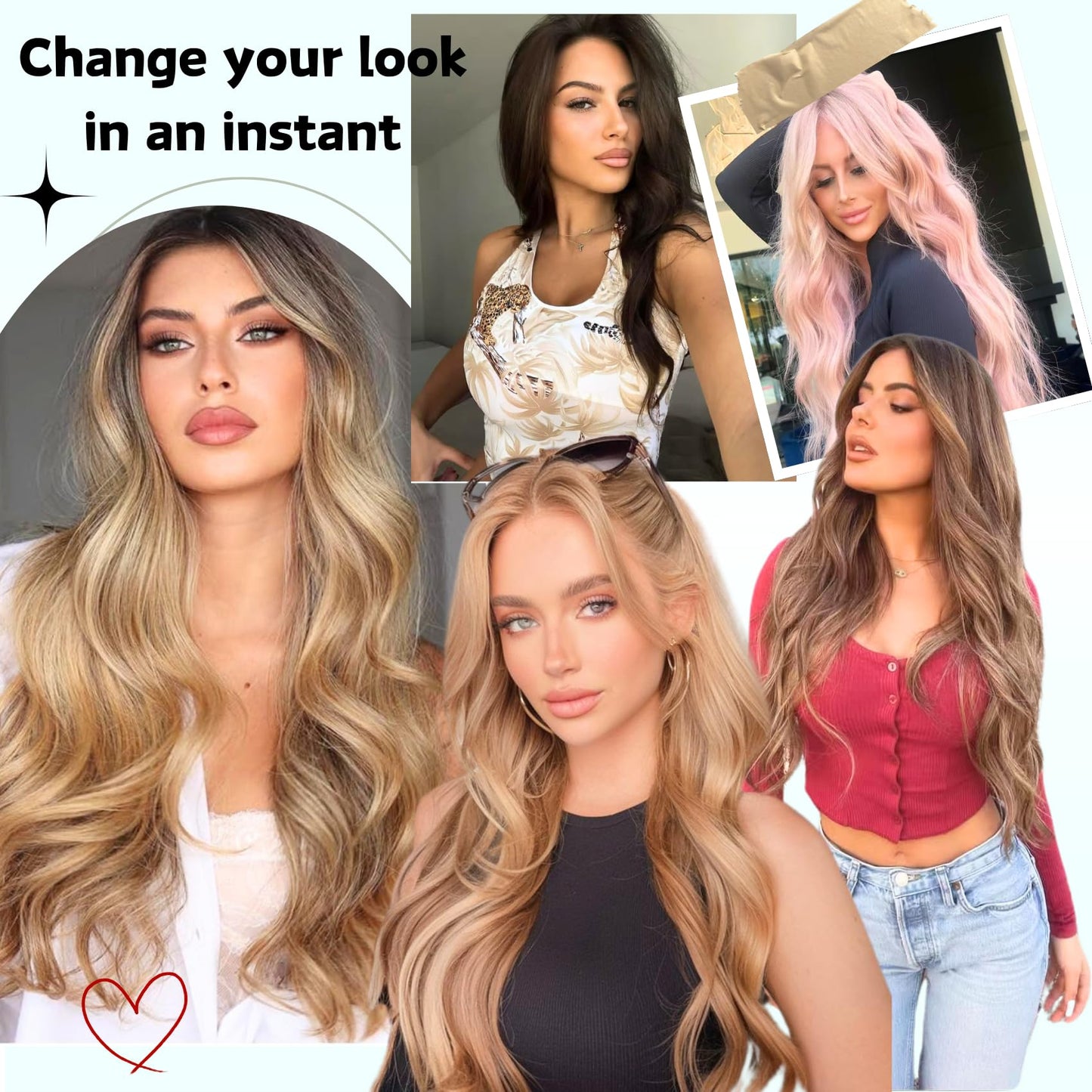 Brown Blonde Tape In Hair Extensions Human Hair Seamless Hair Extensions Tape In Real Human Hair