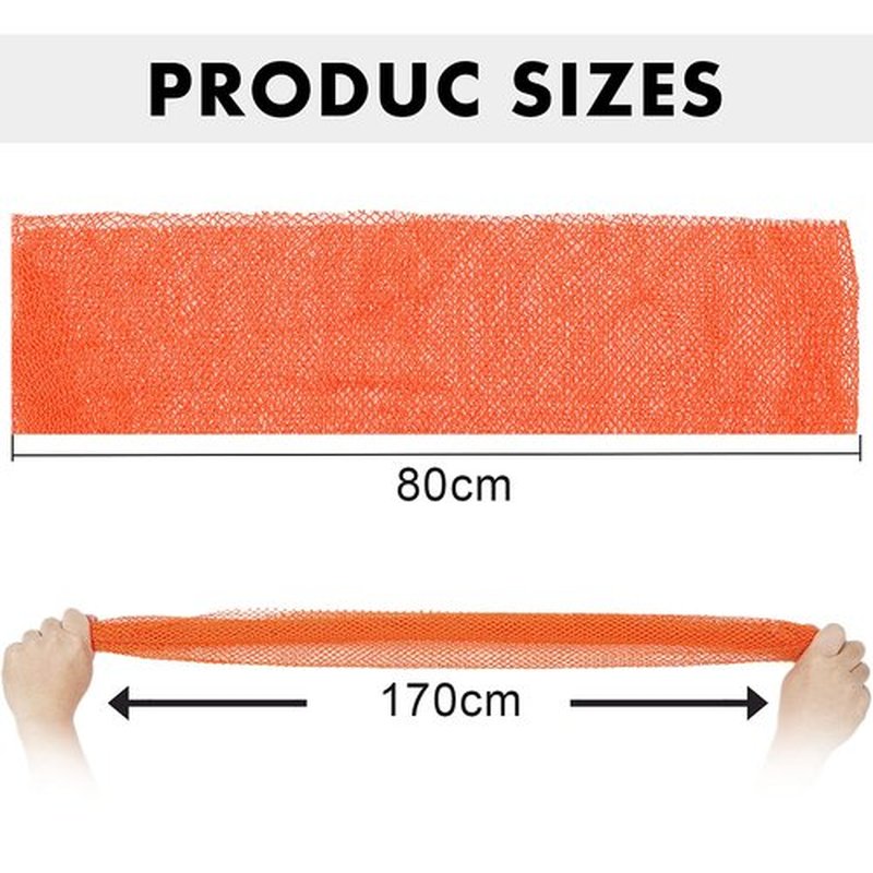 African Net Long Bath Net Sponge,JASSINS Bathing Body Exfoliating Shower Body Back Scrubber Skin Smoother,Stretch Length to 66 INCH(Orange)