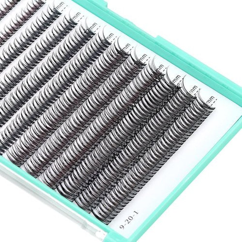 BODERMINCER 8-16mm to Choose Fish Tail Design 120pcs Thickness 0.1mm C Curl 12 Root Women Lady Individual Black False Eyelash Cluster Eye Lashes Extension Tools (8-10-12-14-16mm MIX)