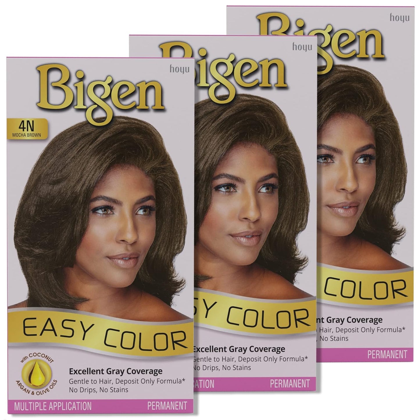 1N Bigen Easy Color for Women Natural Black-New Formula, New Look - 3 Pack