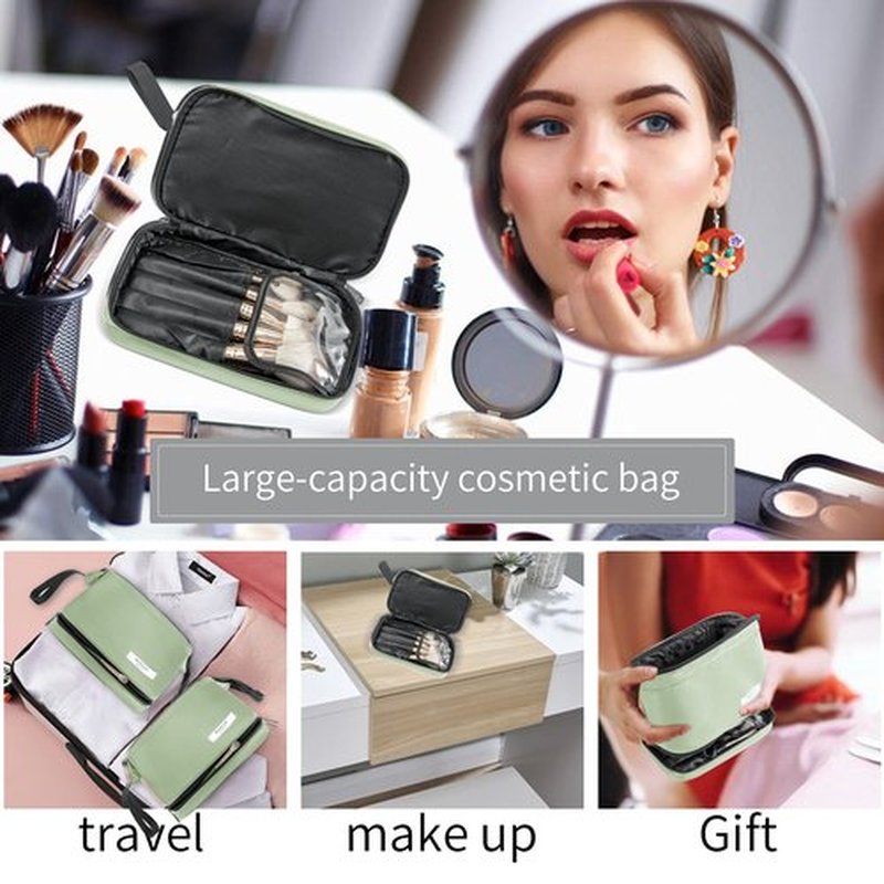 Travel Makeup Bag Cosmetic Bag Makeup Bag Toiletry bag for women and men (Large Green)