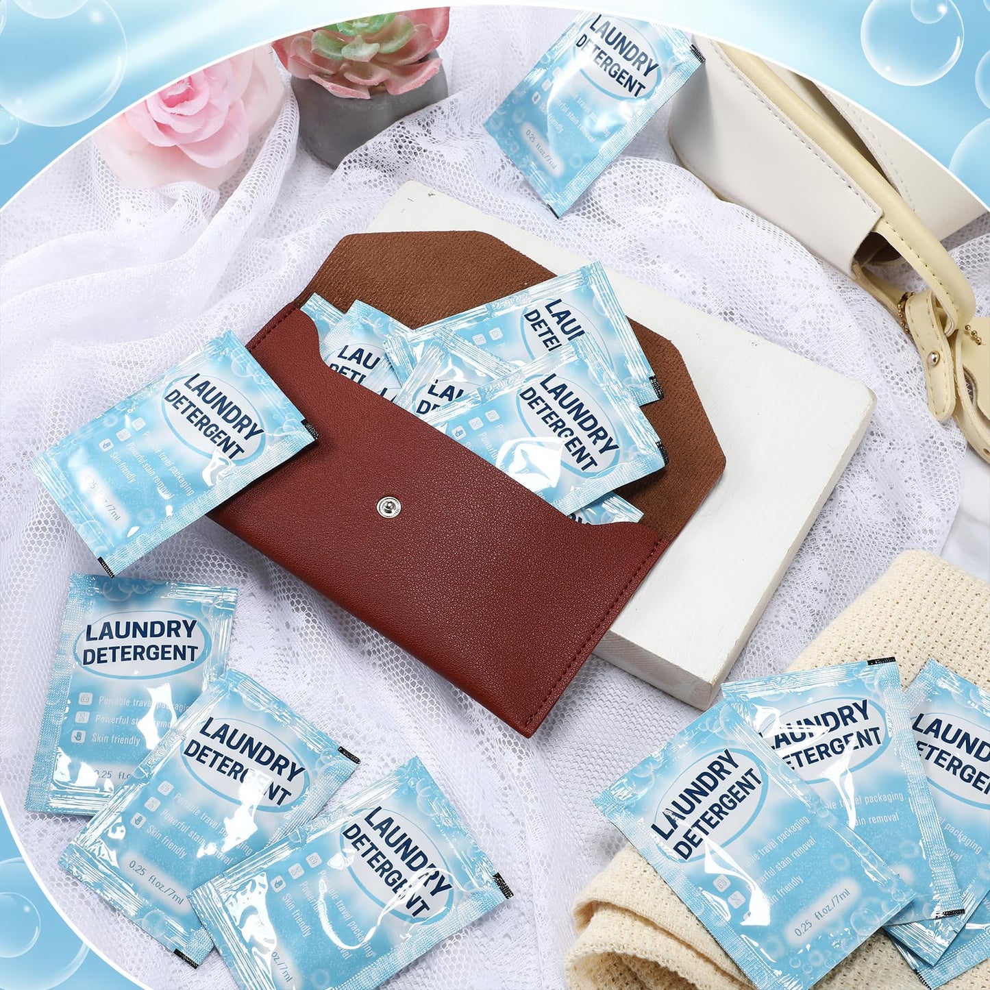 Leelosp 200 Pcs Travel Laundry Detergent Packets Individual 0.25 oz