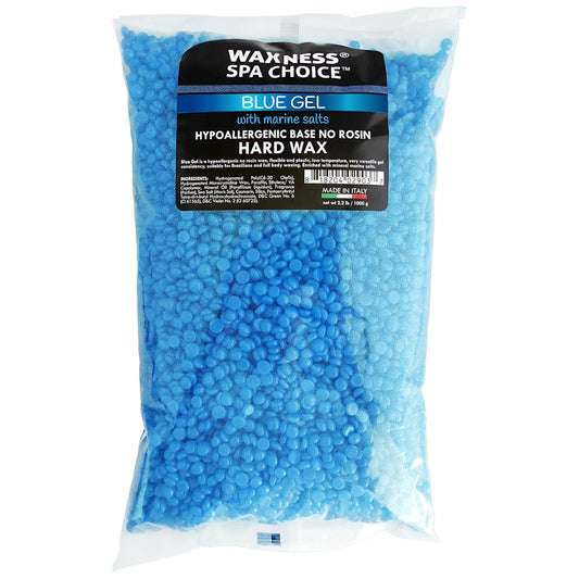 Waxness Spa Choice No Rosin Blue Gel Hard Wax Beads with Marine Salts 2.2 lb / 1 kg