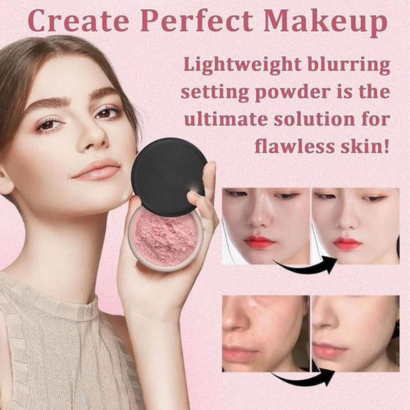 LuminousMilano Powder, LuminousMilano Pink Powder, Blurring Setting Powder, Pink Setting Powder Loose Blurring, Pink Setting Powder Blurring, Blurring Powder for All Skin Tones (1)