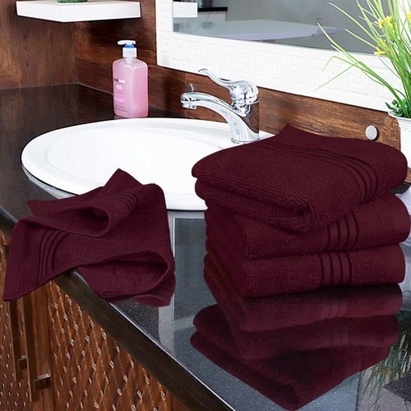 Utopia Towels 12 Pack Premium Wash Cloths Set (12 x 12 Inches) 100% Cotton Ring Spun, Highly Absorbent and Soft Feel Washcloths for Bathroom, Spa, Gym, and Face Towel (Burgundy)