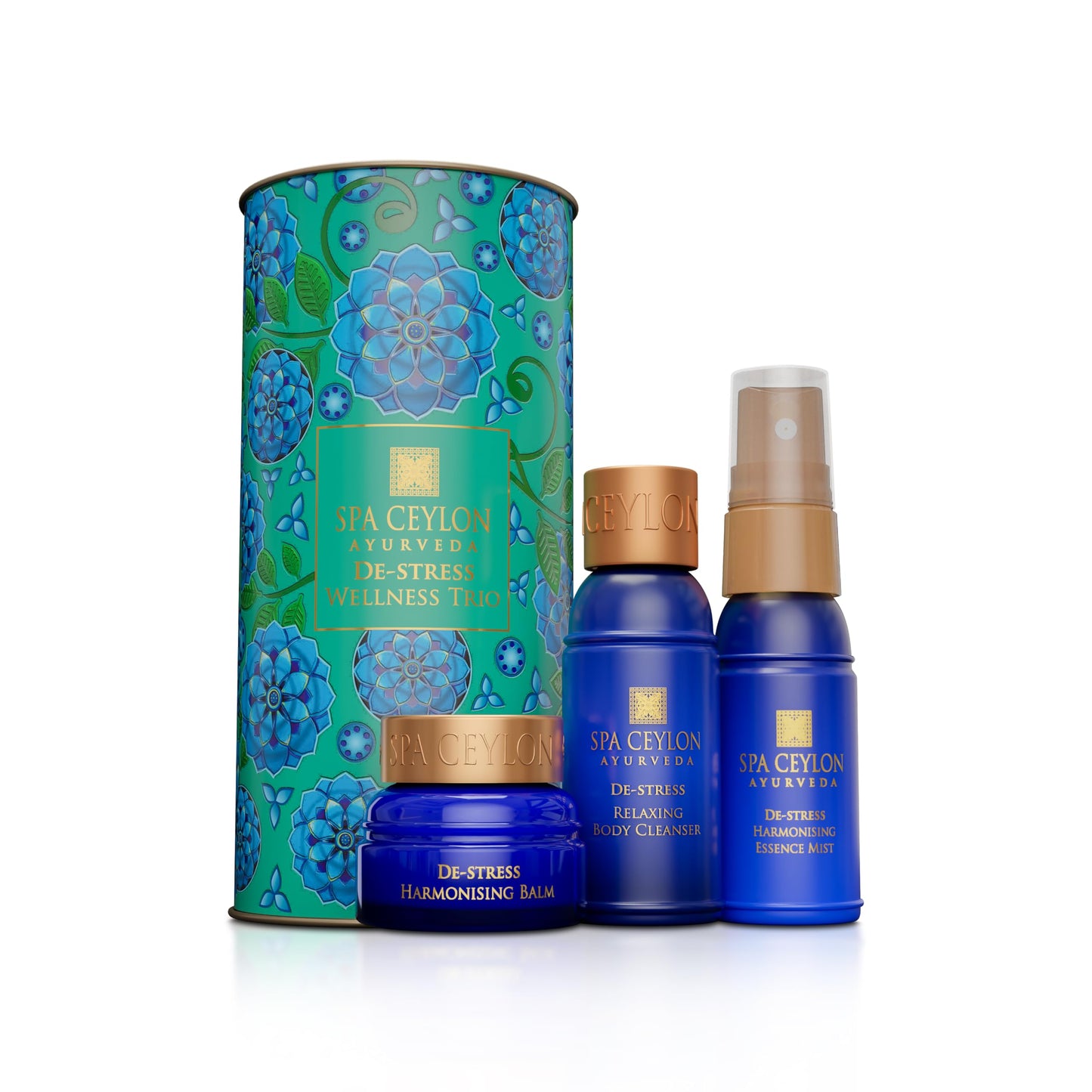 SPA CEYLON De-Stress Wellness Trio Set, Holistic Spa Essentials for Calming, Natural Ingredients, Ayurvedic Bath Gift Set, Shower Gel, Body Mist, Balm (150 g, Frankincense)