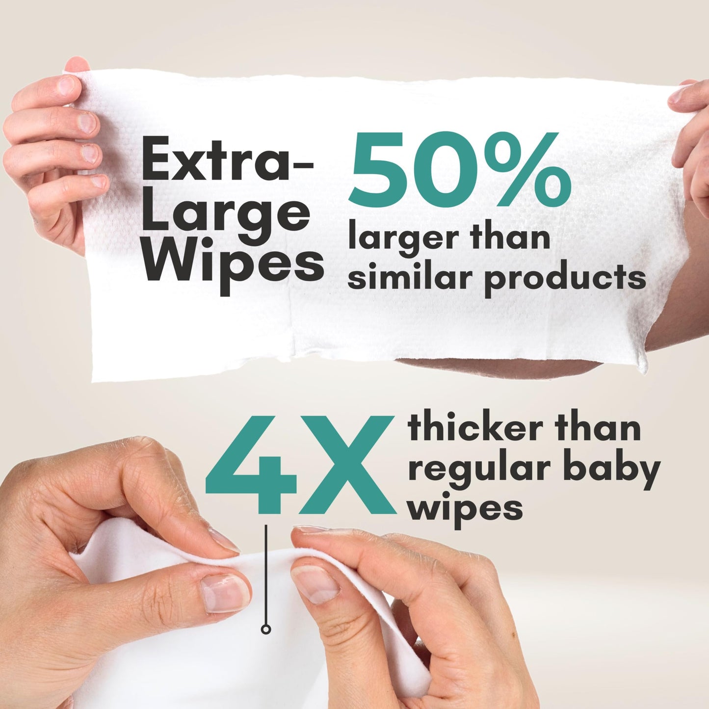 Nurture XL Ultra Thick Body Wipes for Adults with Aloe No Rinse Cleansing