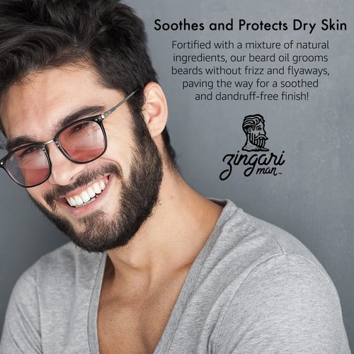 Zingari Man The Rambler Beard Elixir – Conditioning, Softening and Rejuvenating Grooming Product – Natural Fruit Oils Tame Beards and Moustaches and Nourish Facial Skin, 2 fl oz