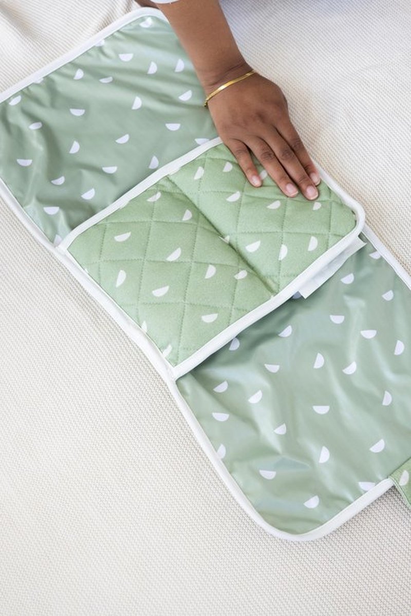Pearhead Baby Travel Changing Pad, Wipeable and Portable Diaper Changing Mat, Newborn and Infant Changing Pad, Diaper Bag Essential, Sage Green