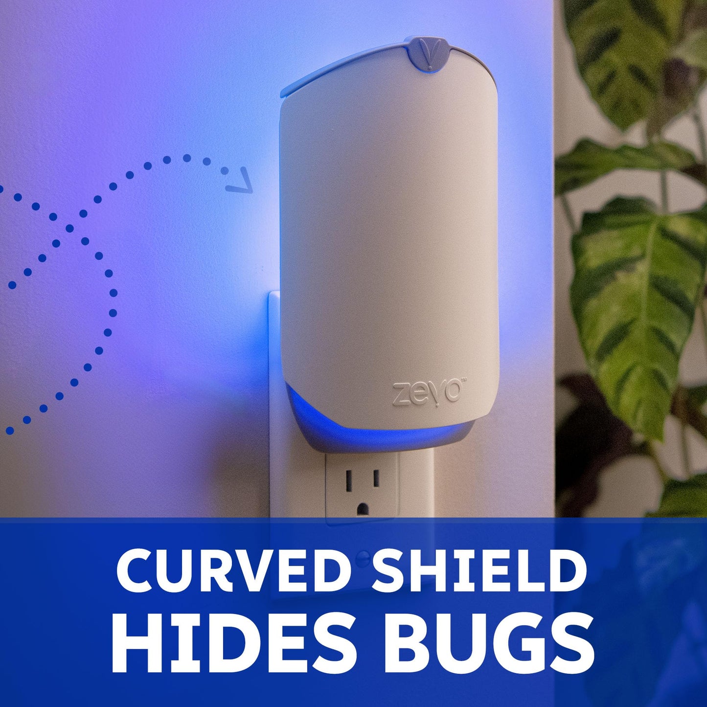 Zevo Flying Insect Trap - Plug-in Indoor Fly Trap and Bug Light Trap Refill with Blue and UV Light - No-Mess Cartridge for House Flies, Fruit Fly Trap and Gnats (1 Plug-in Base and 1 Cartridge)