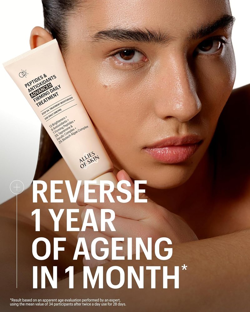 Allies of Skin Peptides Firming Eye Cream & Daily Moisturizer Duo - Anti-Aging Hydration for Face & Neck (0.5 oz / 1.6 oz)