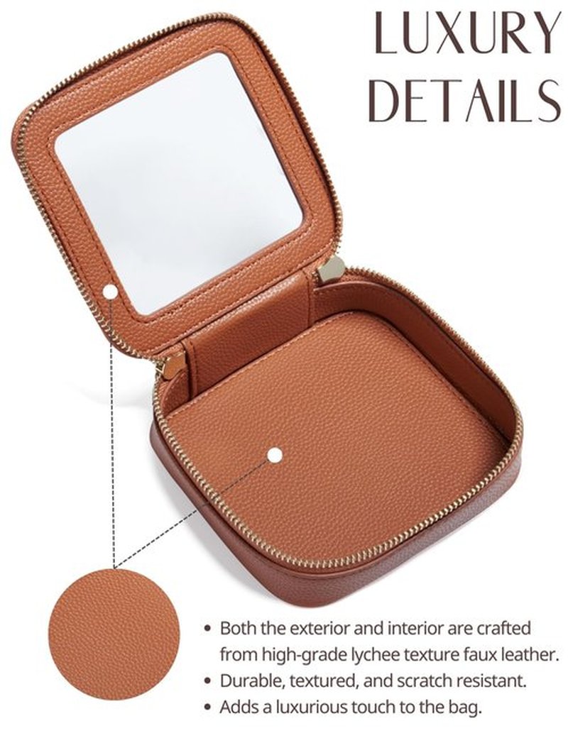 Popvibe Clear Makeup Bag Toiletry Case Travel Transparent Cosmetic Bag with Zipper, Portable Make Up Organizer Traveling Compact Car Bag for Essentials