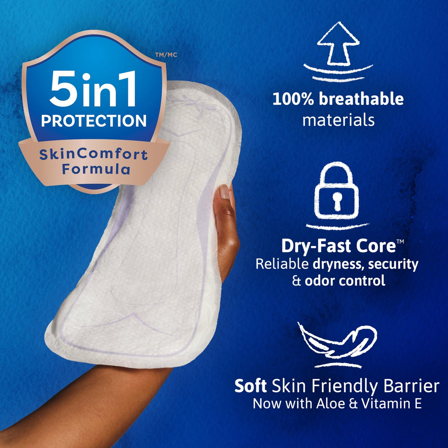 Tena Sensitive Care Incontinence Pads, Bladder Control, Postpartum for Women, Overnight Absorbency, Extra Coverage, 48 Count