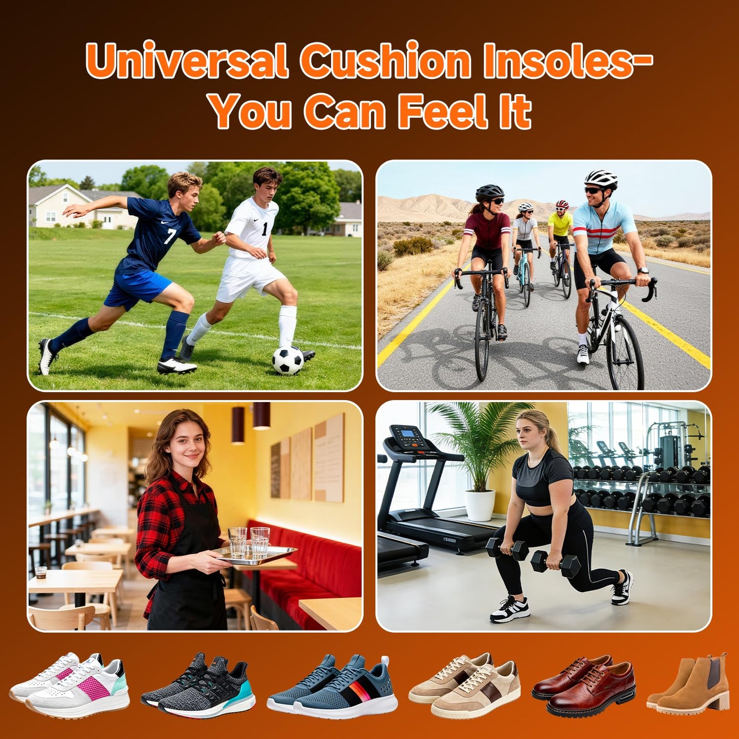 Ucanfeel Plantar Fasciitis Insoles Men Women, Shoe Inserts for Women, Heavy Duty Support Pain Relief Orthotics, High Arch Support for Foot Pain Relief, Work Boot Insoles for Standing All Day XL Black