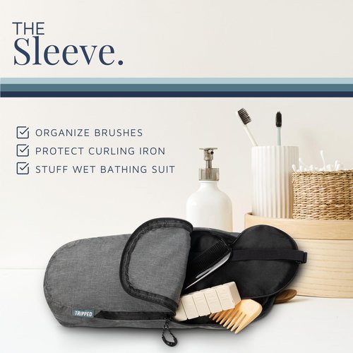 Toiletry Bag Kit Set: Hanging Travel Toiletry Bag + 311 TSA Cosmetic Liquid Bag + Ultralight Accessory Organizer Pouch Grey
