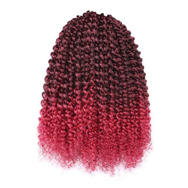 Pelokaa Passion Twist Hair - 12 Inch 7packs Ombre Burgundy Water Wave Crochet Braids Synthetic Braiding Hair Extensions (12 Inch 7Packs,T118)