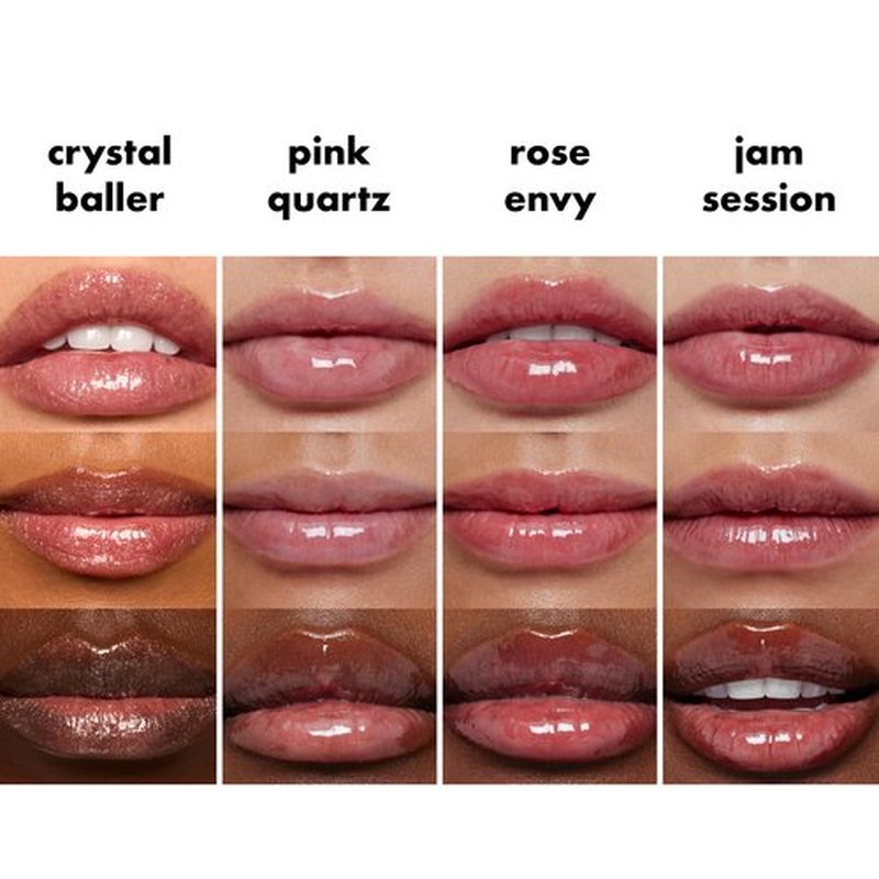 e.l.f. Glow Reviver Quad Goals Lip Oil Kit, Lip Gloss For A High-Gloss Finish & Sheer Wash Of Color, Non-Sticky, Vegan & Cruelty-Free, 4 Glosses