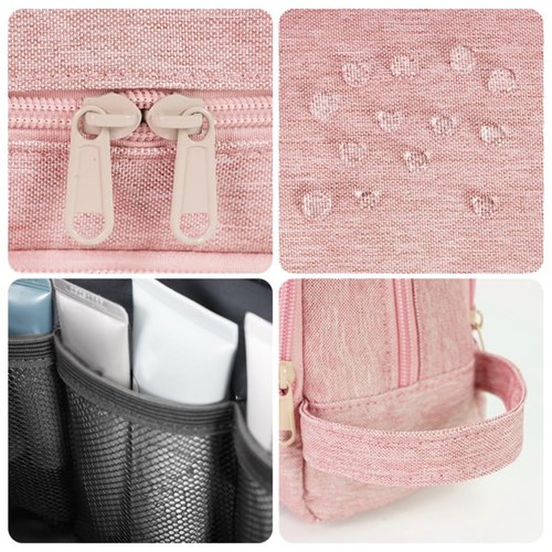 Toiletry Bag for Men Hanging Dopp Kit Water Resistant Shaving Bag Small Toiletry Bag for Traveling (Denim Pure Pink)
