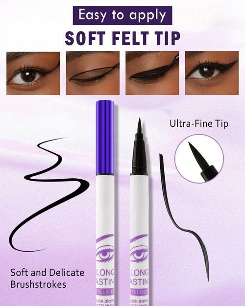 Brown Matte Liquid Eyeliner, Waterproof Long Lasting Eyeliner Pencil, Smudge Proof, Quick-Dry, Ultra-Fine Tip & Smooth Application, High Pigmented Eye Liner Pen Makeup for Women, Delineador De Ojos-02