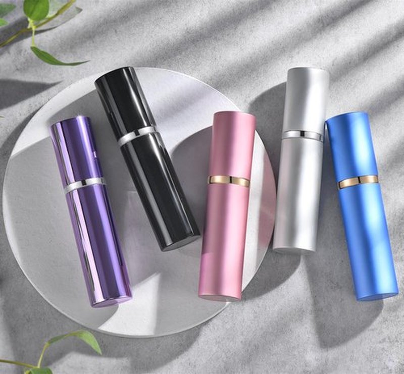 Yikimyfo 5 Pcs Travel Size Perfume Atomizer, 10ml/0.34oz Perfume Refill Bottle Mini Cologne Spray Bottle Refillable Perfume Travel Bottle for Travel Party Must with Tool