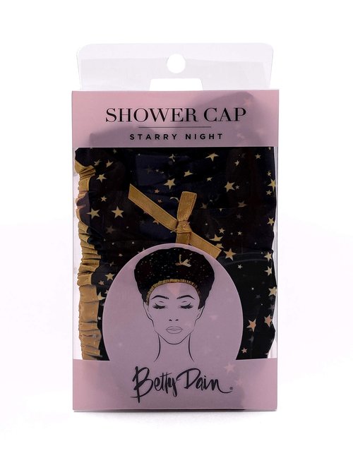 Reusable Shower Cap & Bath Cap & Lined, Oversized Waterproof Shower Caps Large Designed for all Hair Lengths with PEVA Lining & Elastic Band Stretch Hem Hair Hat - Fashionista Starry Nights